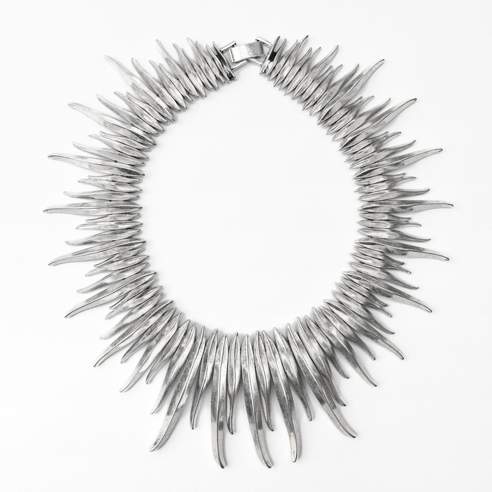 Zara silver-tone pieces, sunburst, multi-strap choker necklace - Picture 3 of 7
